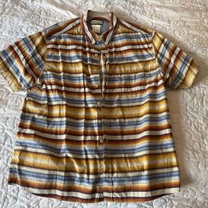 Ariat Men's Striped Button Down Shirt - Yellow, Blue, Brown